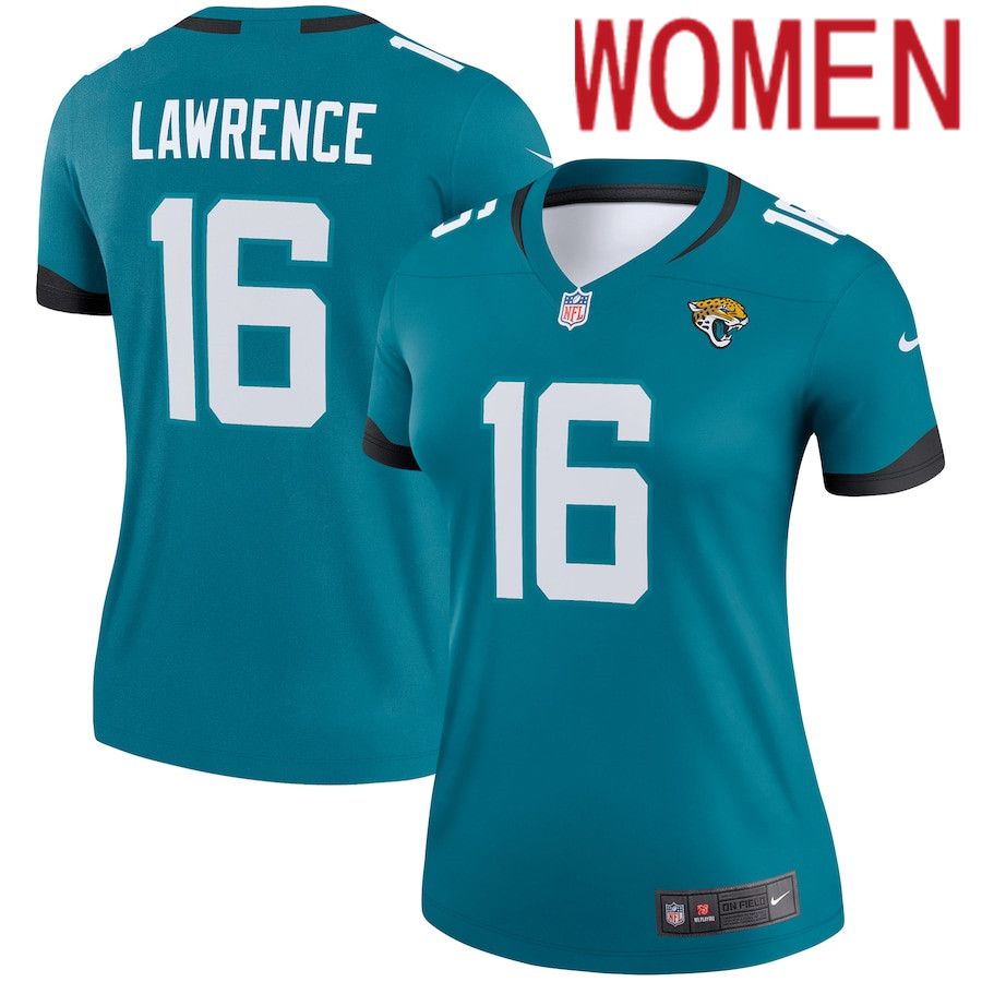 Women Jacksonville Jaguars #16 Trevor Lawrence Nike Green Legend NFL Jersey->women nfl jersey->Women Jersey